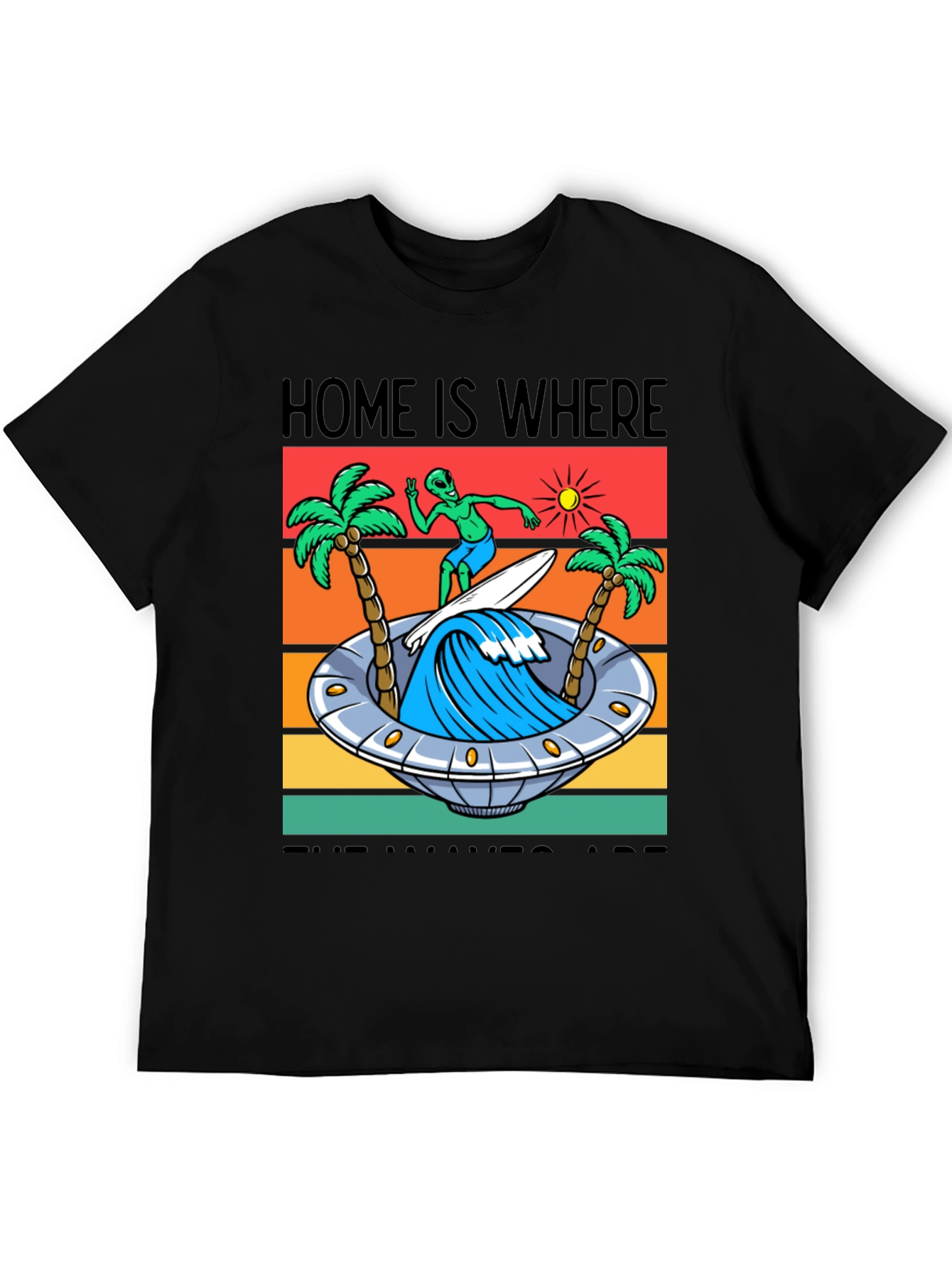 Alien Surfing UFO Waves T-Shirt