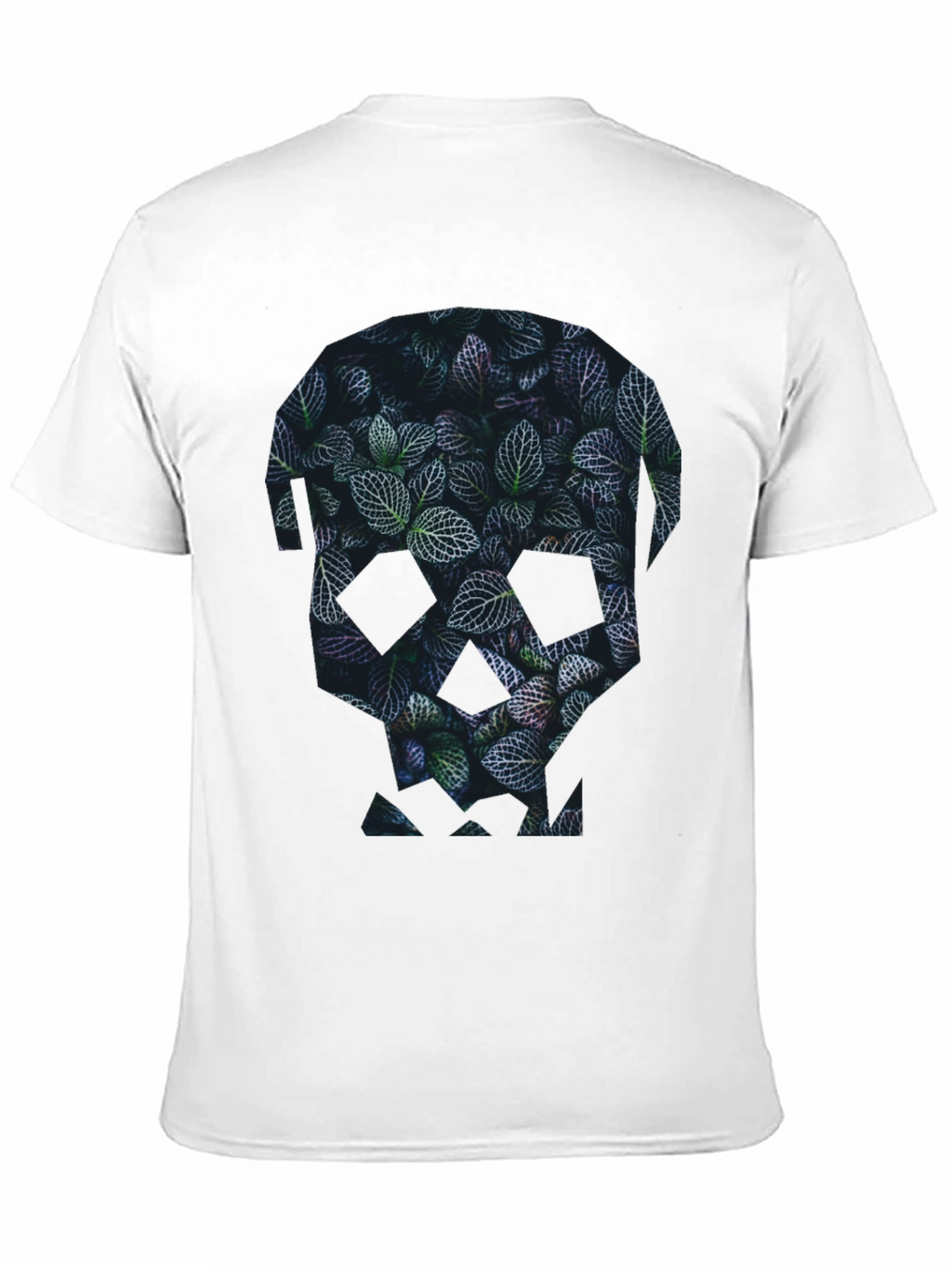 Botanical Skull Graphic Tee - Modern Mens Black T-Shirt