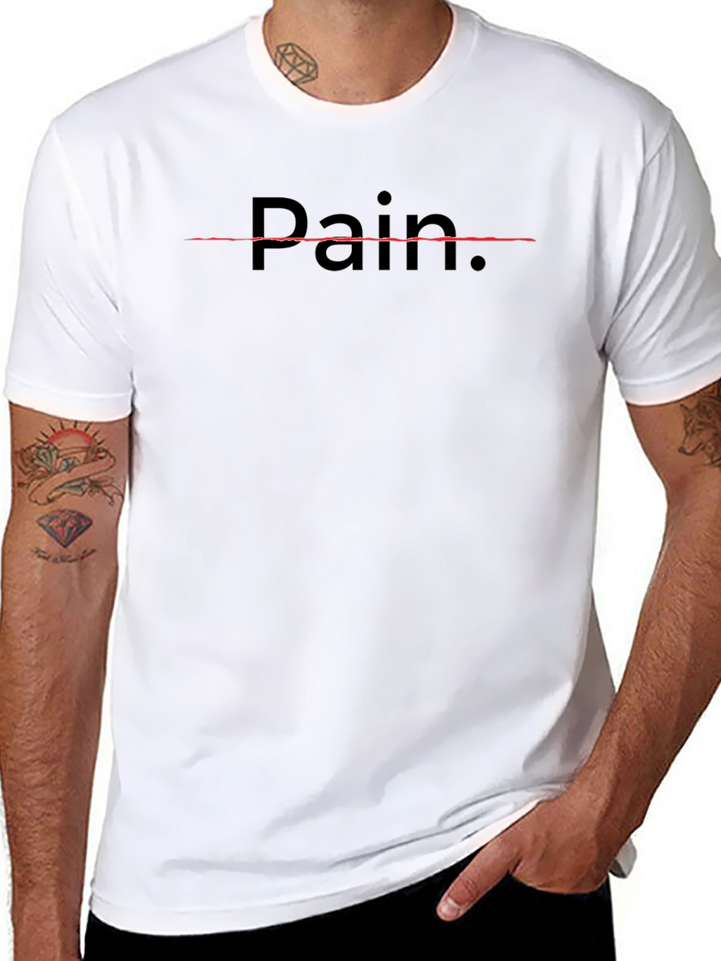 Pain Graphic Tee - Black Crewneck T-Shirt