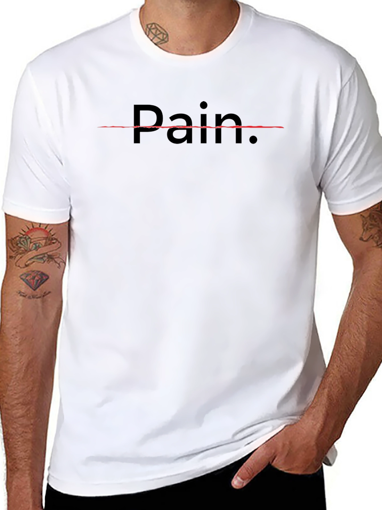 Pain Graphic Tee - Black Crewneck T-Shirt