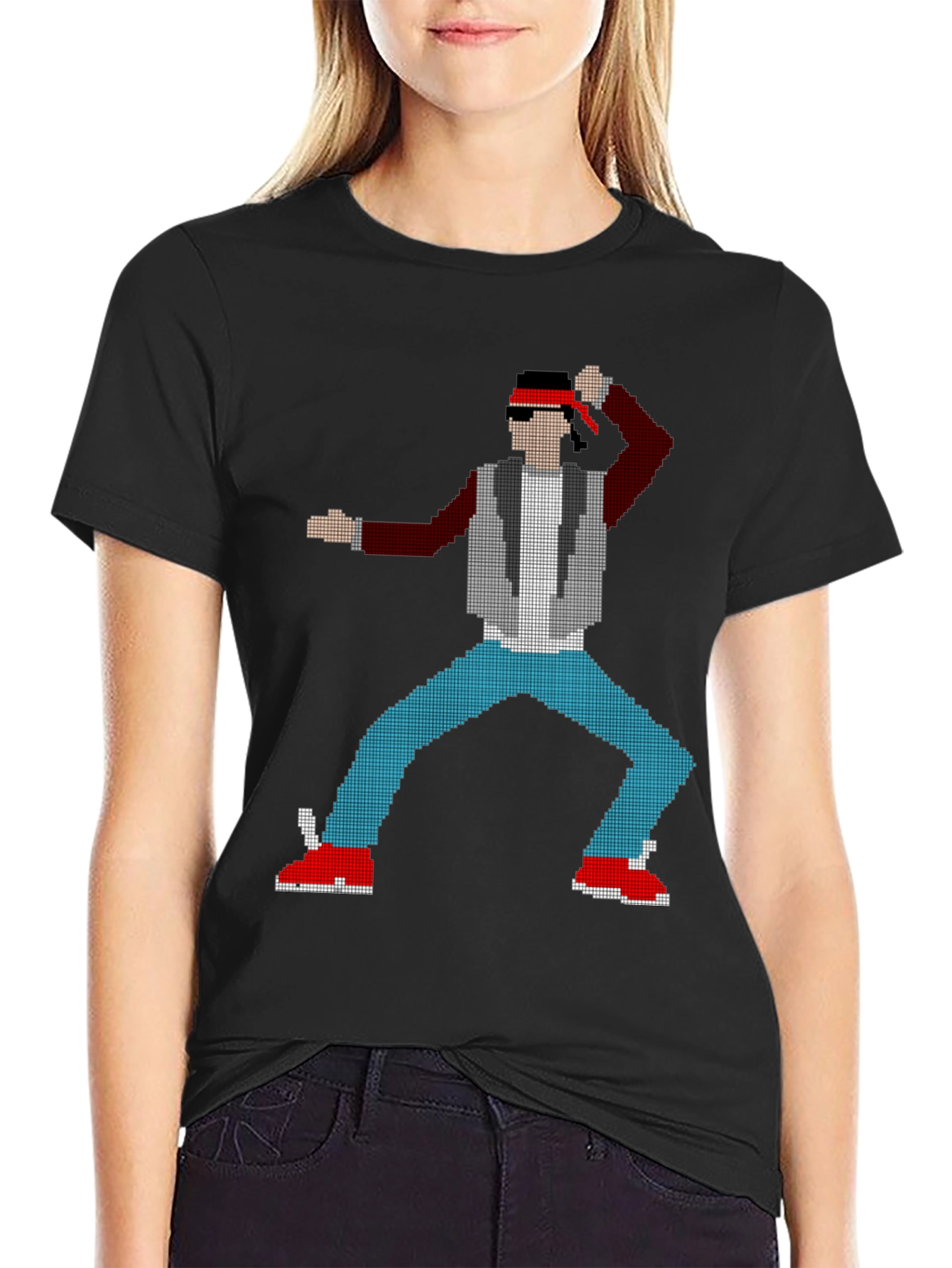 8-Bit Fighter Graphic Tee - Retro Gaming Style