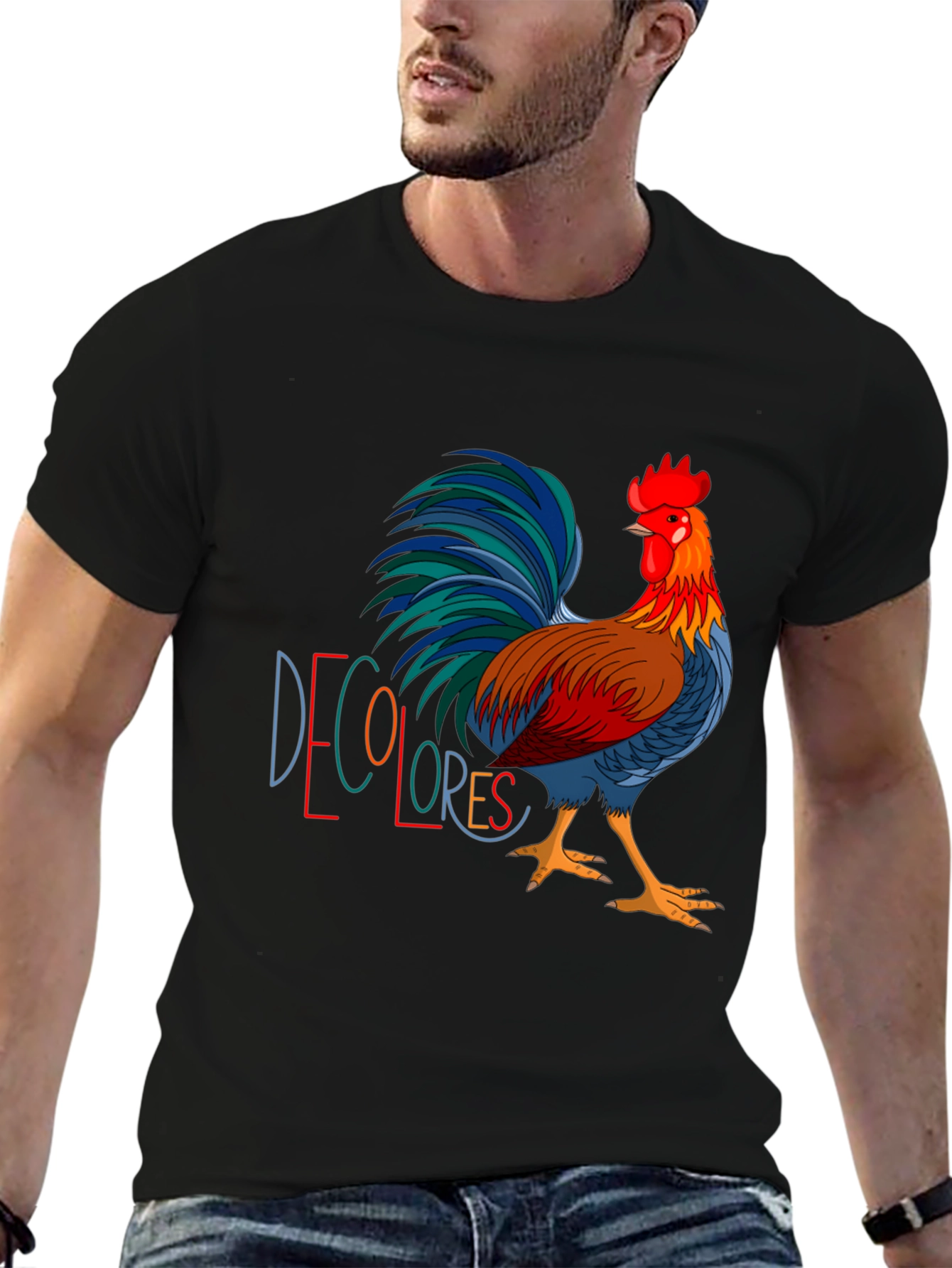 Colorful Rooster Graphic Tee