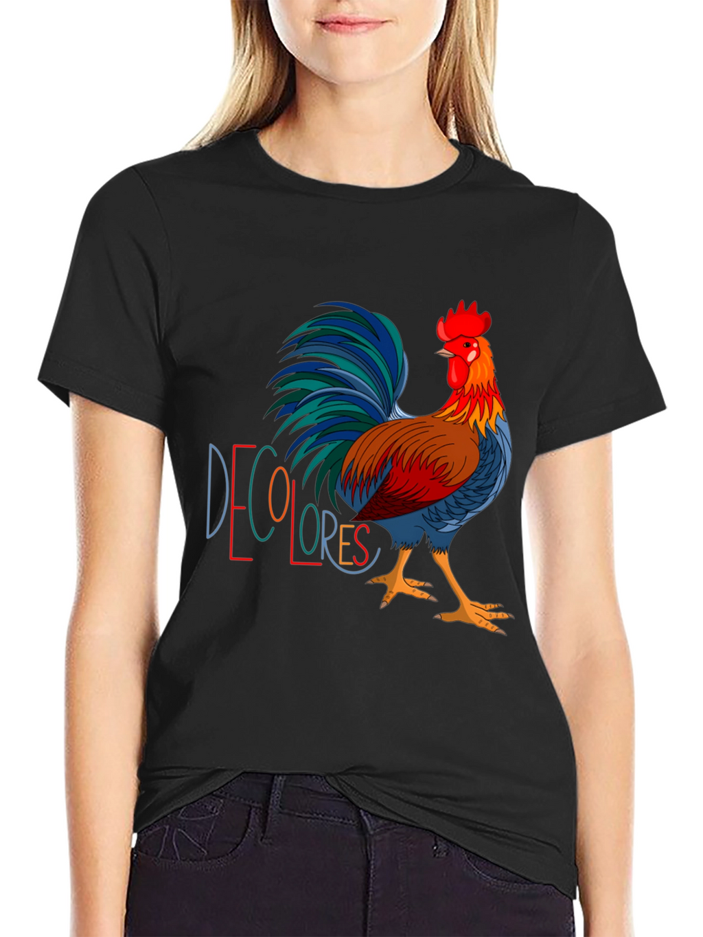 Colorful Rooster Graphic Tee