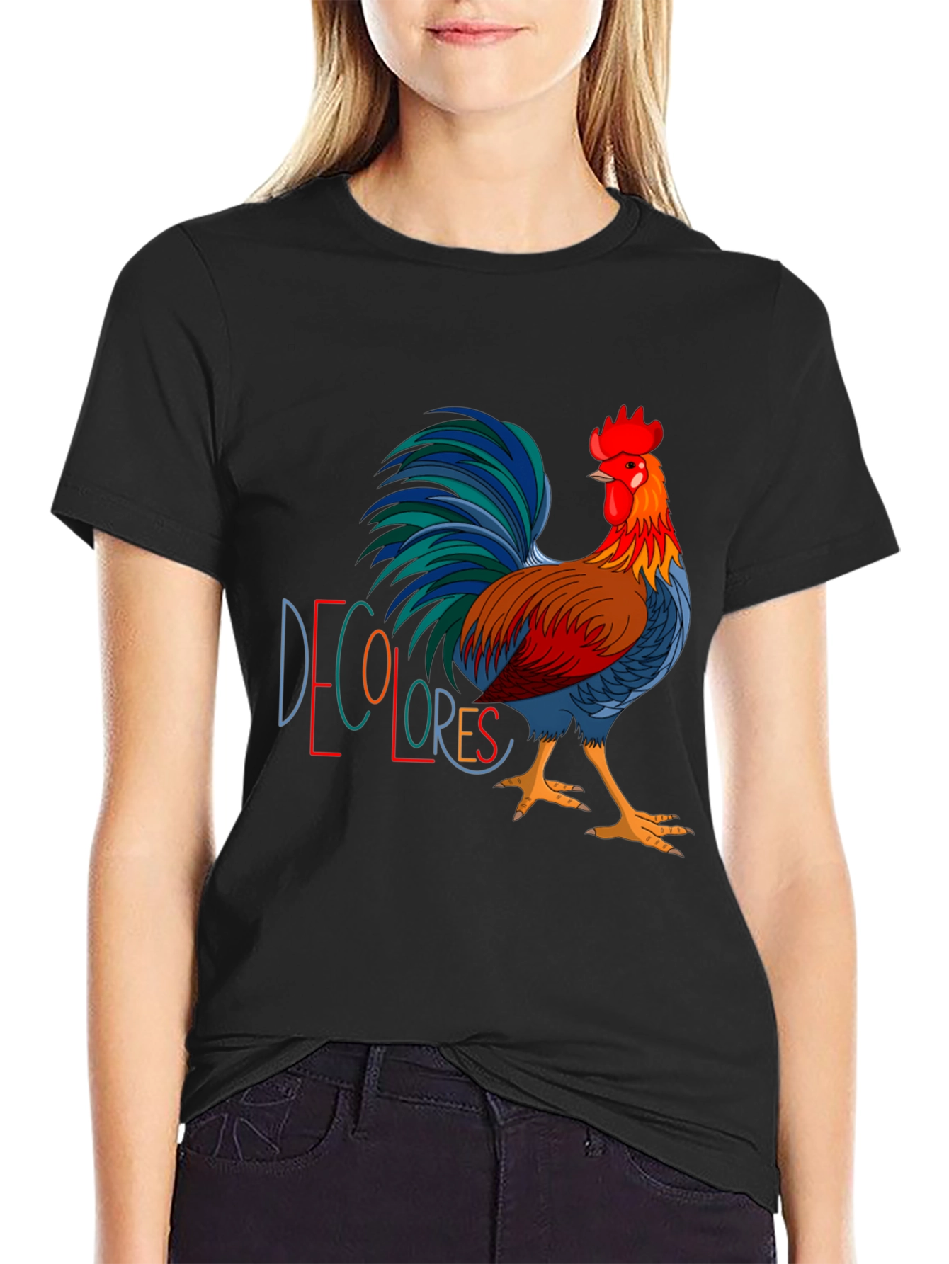 Colorful Rooster Graphic Tee