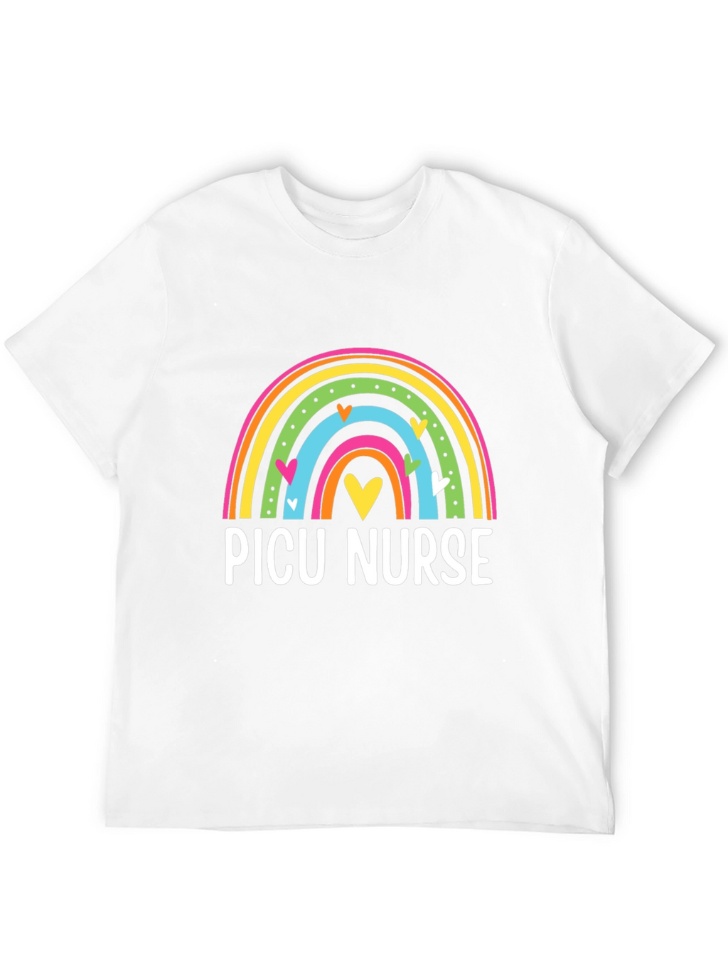 PICU Nurse Rainbow Heart T-Shirt