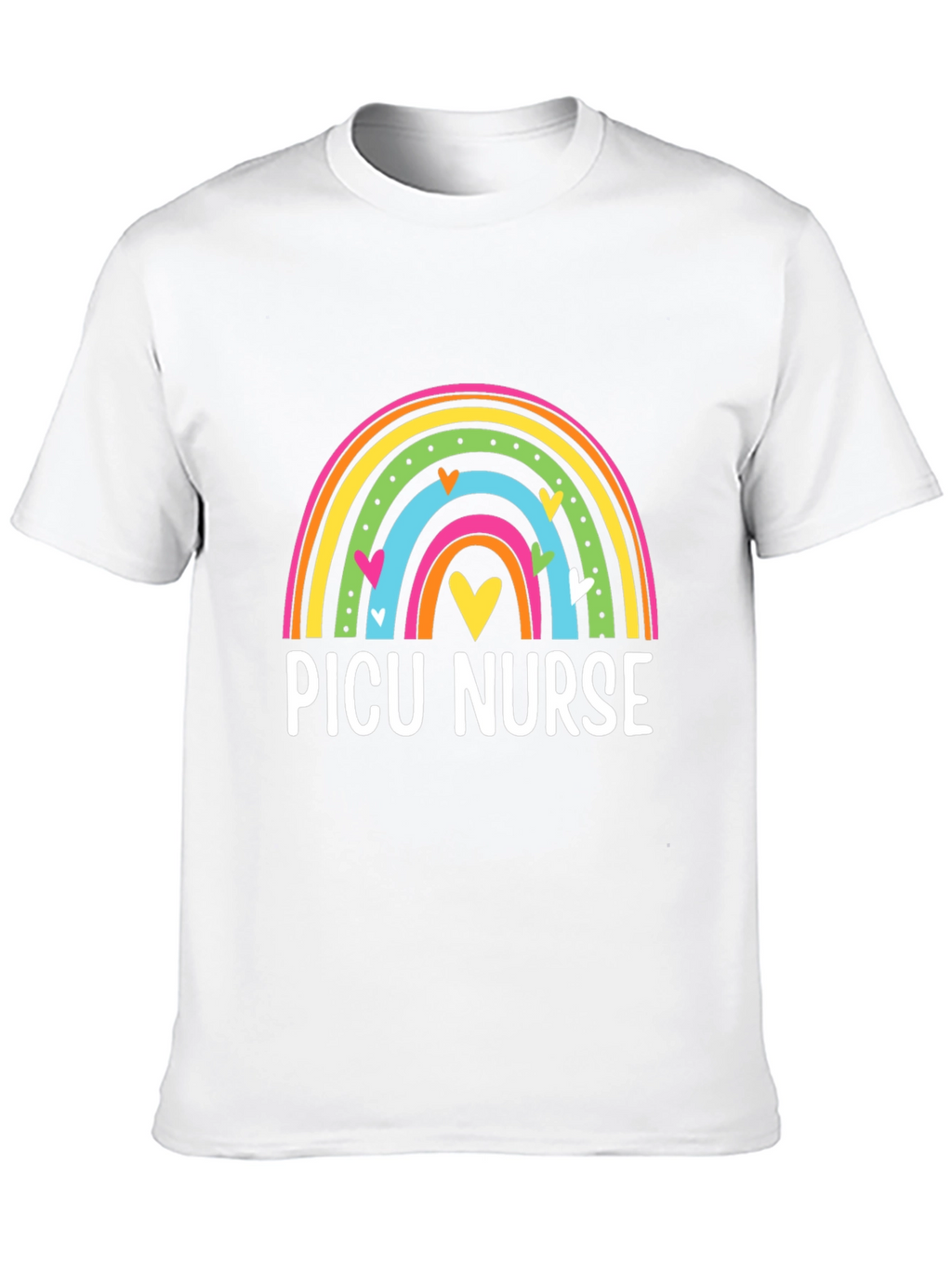 PICU Nurse Rainbow Heart T-Shirt