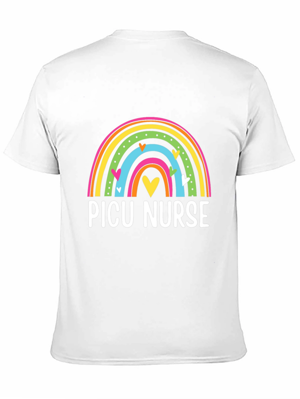 PICU Nurse Rainbow Heart T-Shirt