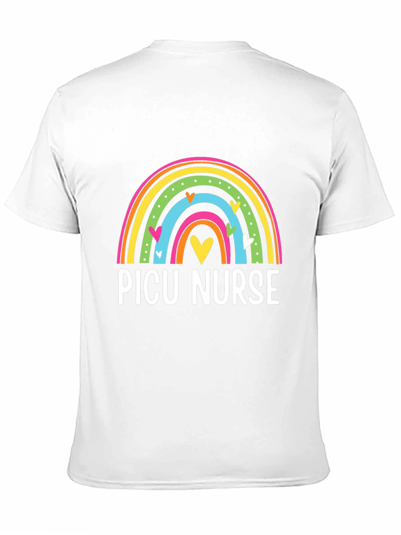 PICU Nurse Rainbow Heart T-Shirt