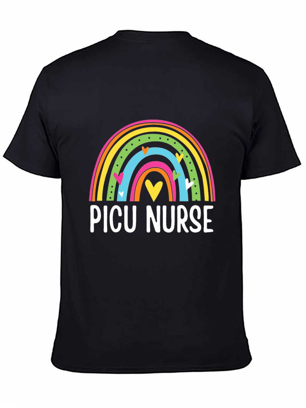 PICU Nurse Rainbow Heart T-Shirt