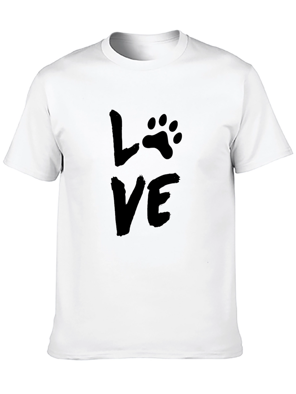Love Paw Print Graphic Tee - Black Unisex T-Shirt