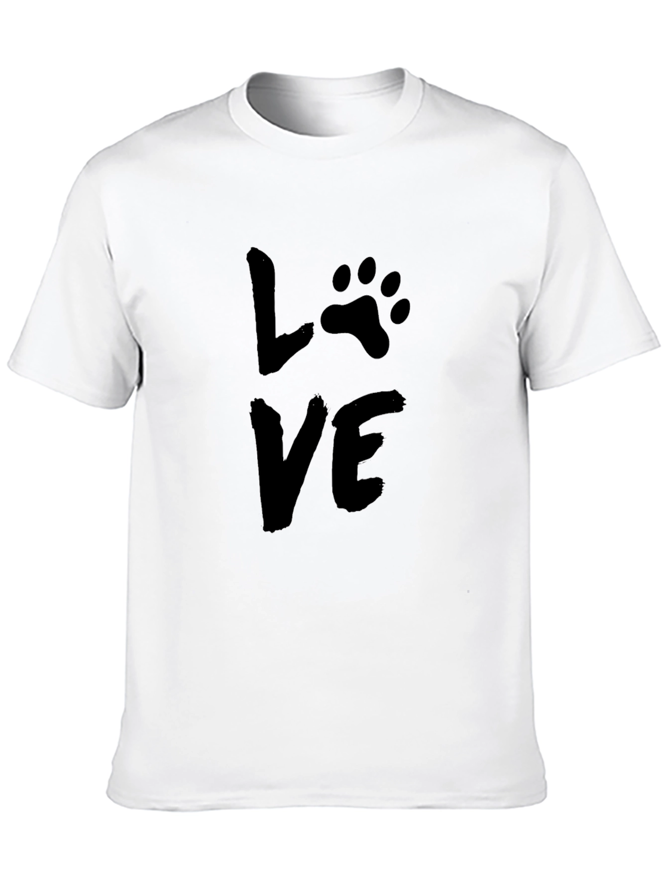 Love Paw Print Graphic Tee - Black Unisex T-Shirt
