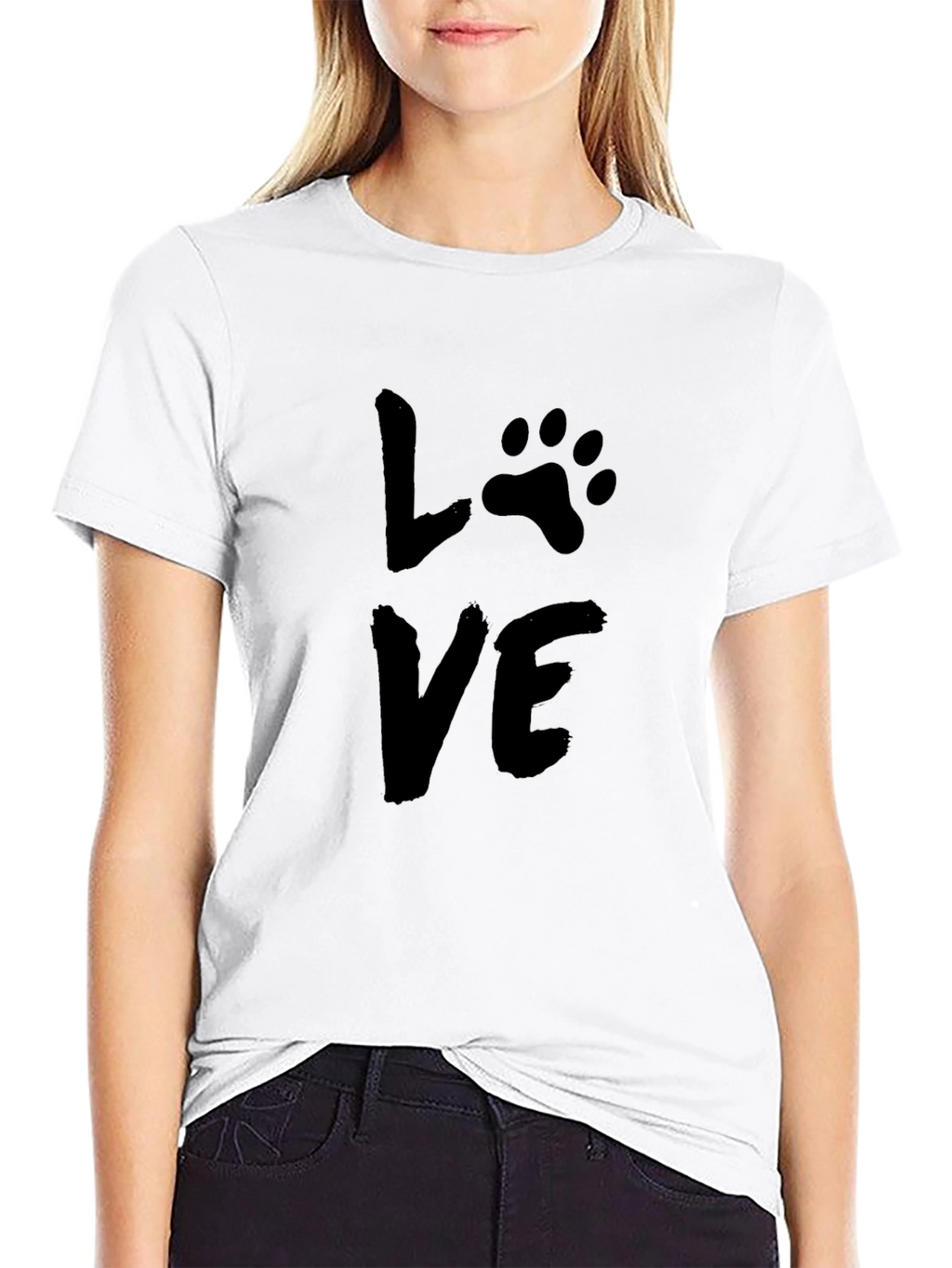 Love Paw Print Graphic Tee - Black Unisex T-Shirt