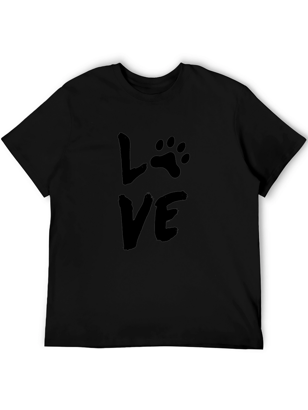 Love Paw Print Graphic Tee - Black Unisex T-Shirt