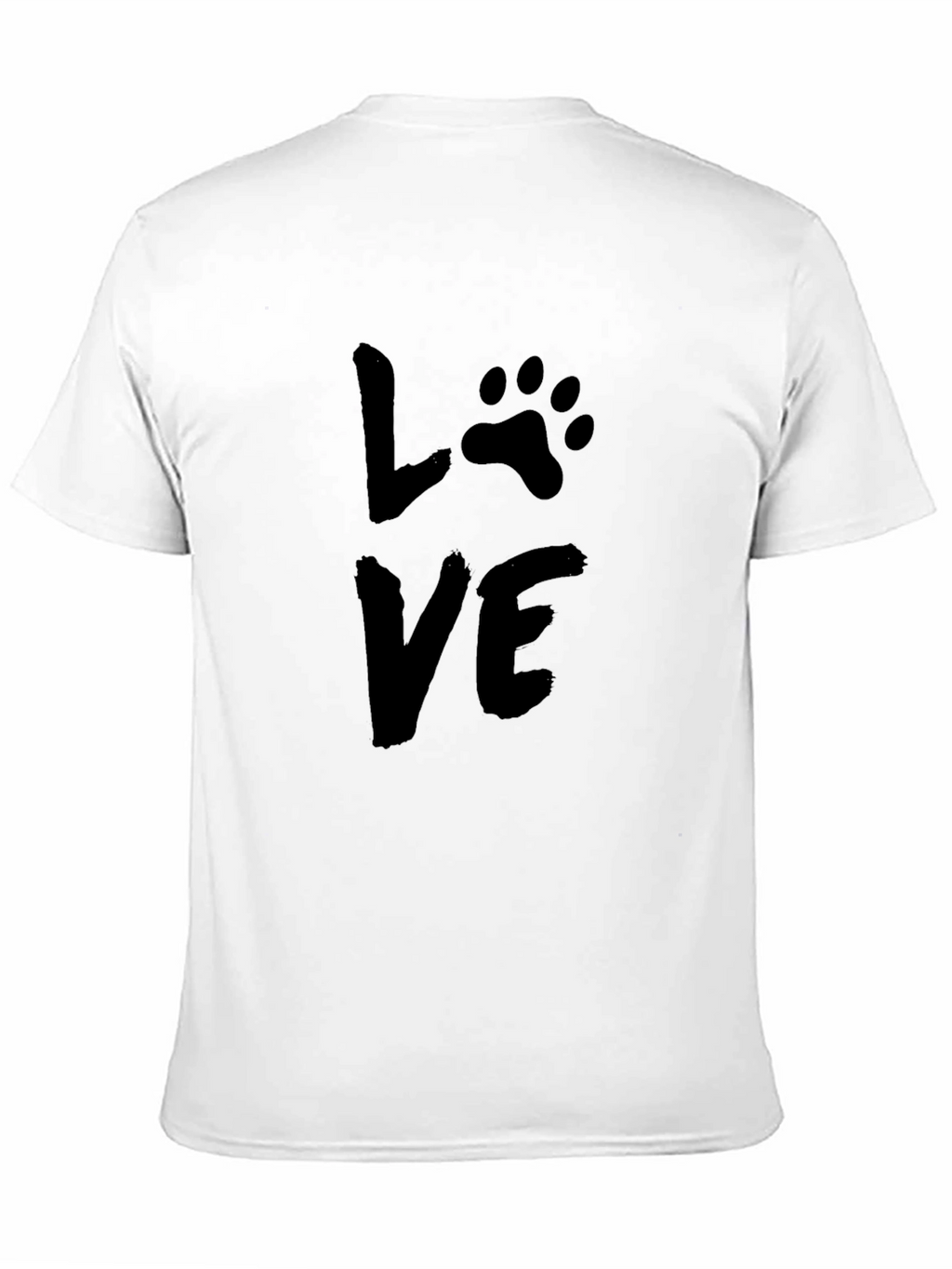 Love Paw Print Graphic Tee - Black Unisex T-Shirt