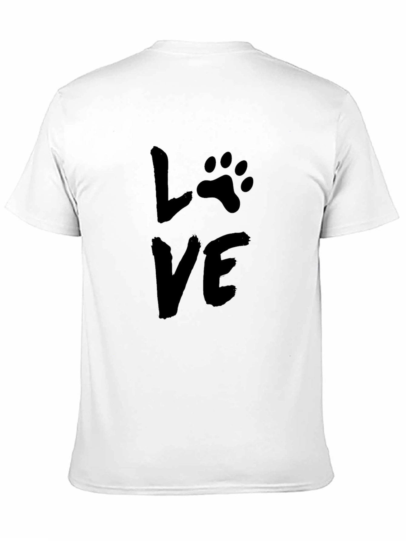 Love Paw Print Graphic Tee - Black Unisex T-Shirt