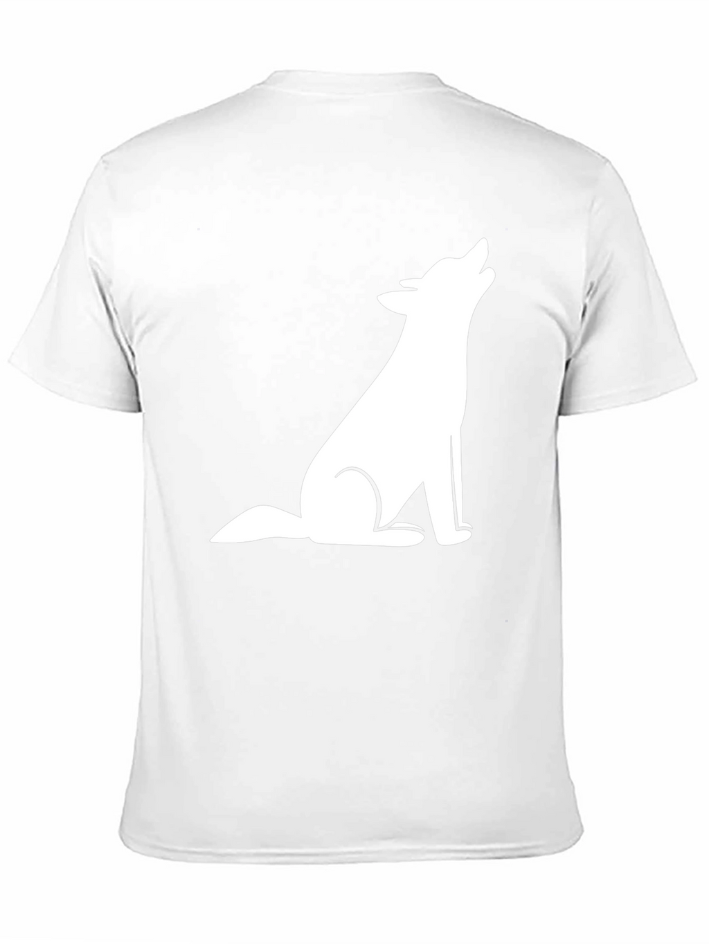 Mens Black T-Shirt with White Wolf Graphic