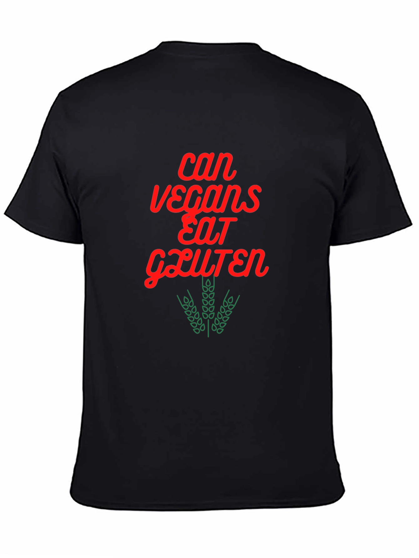 Vegan Gluten T-Shirt - Red & Green Graphic Tee