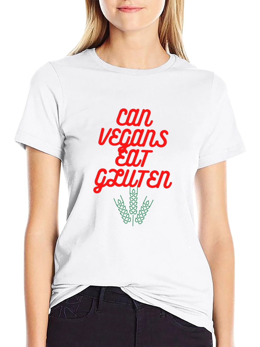 Vegan Gluten T-Shirt - Red & Green Graphic Tee