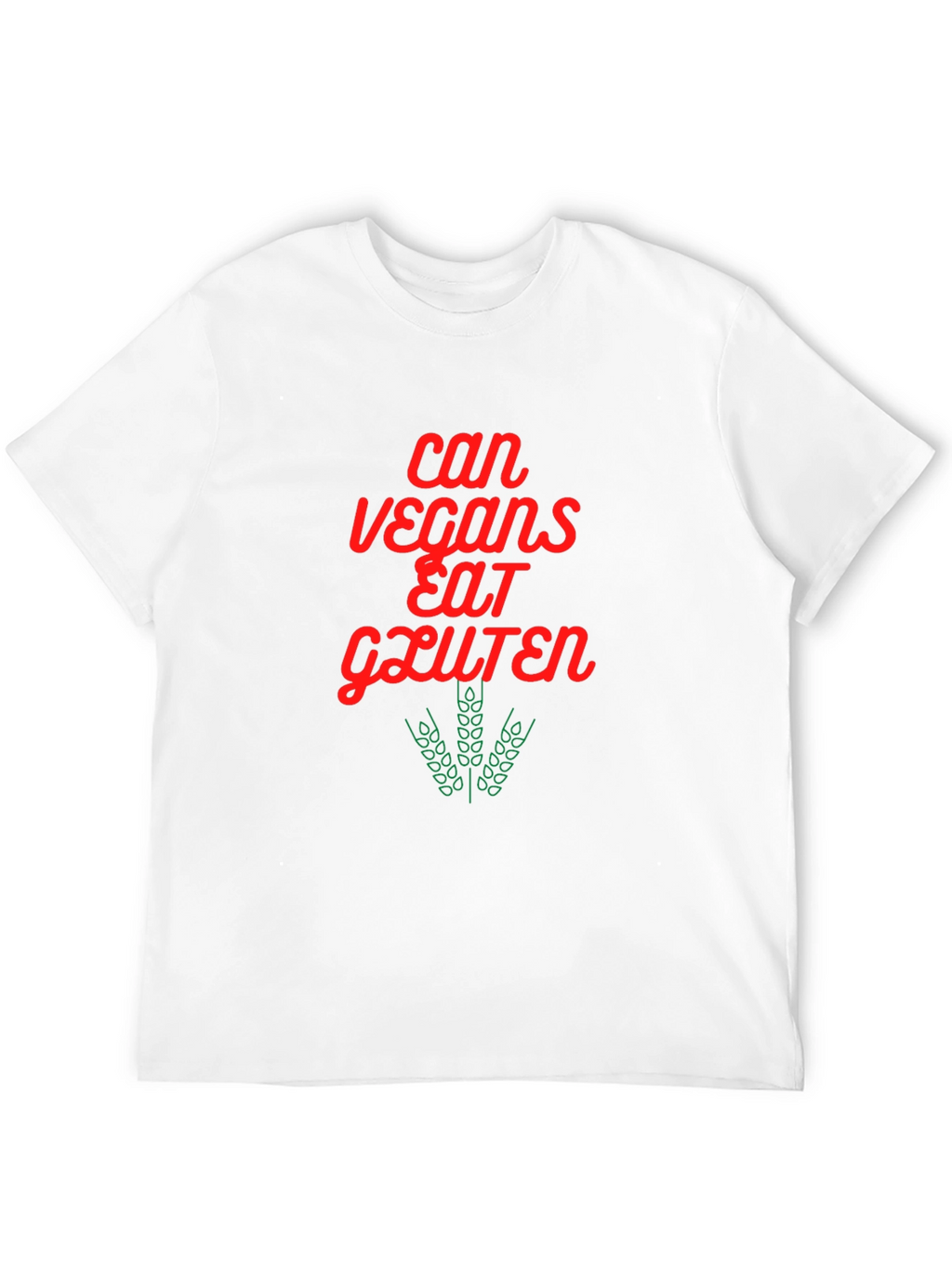 Vegan Gluten T-Shirt - Red & Green Graphic Tee