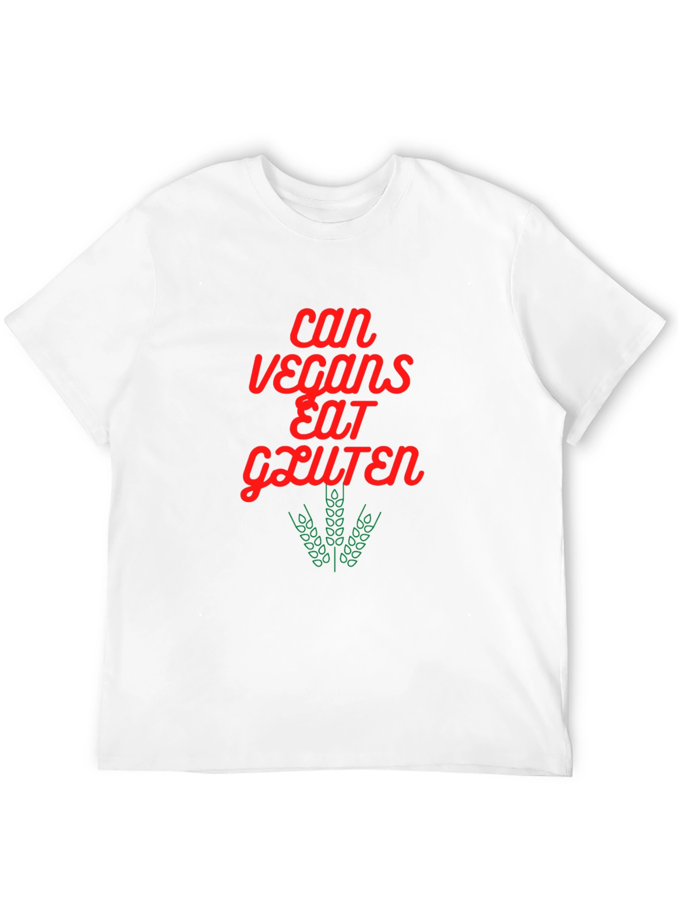 Vegan Gluten T-Shirt - Red & Green Graphic Tee