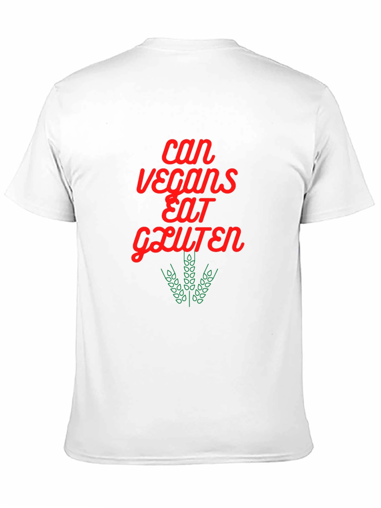 Vegan Gluten T-Shirt - Red & Green Graphic Tee