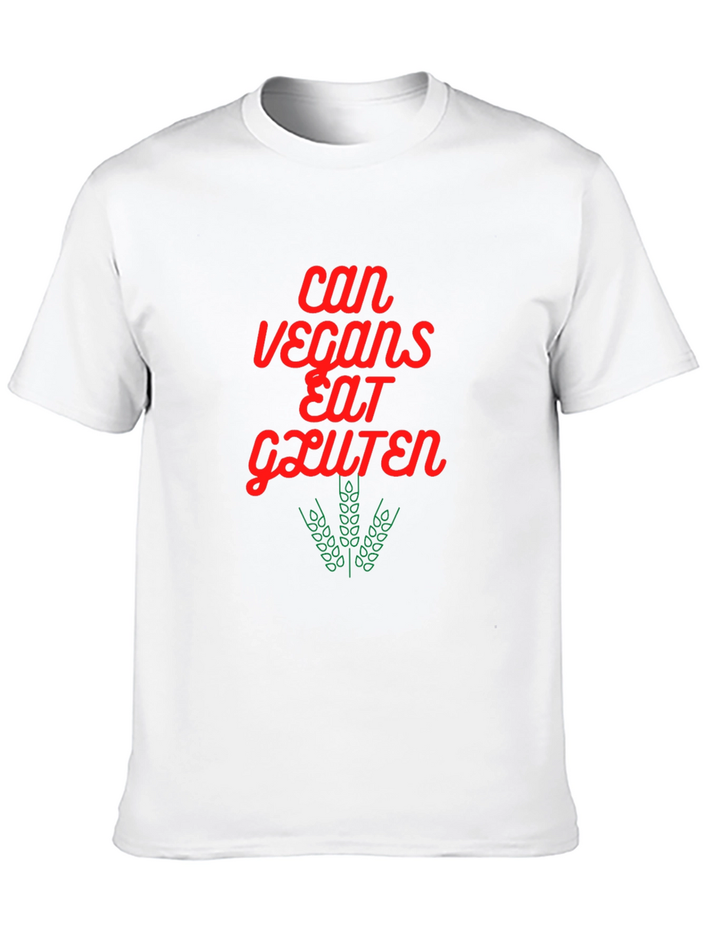 Vegan Gluten T-Shirt - Red & Green Graphic Tee