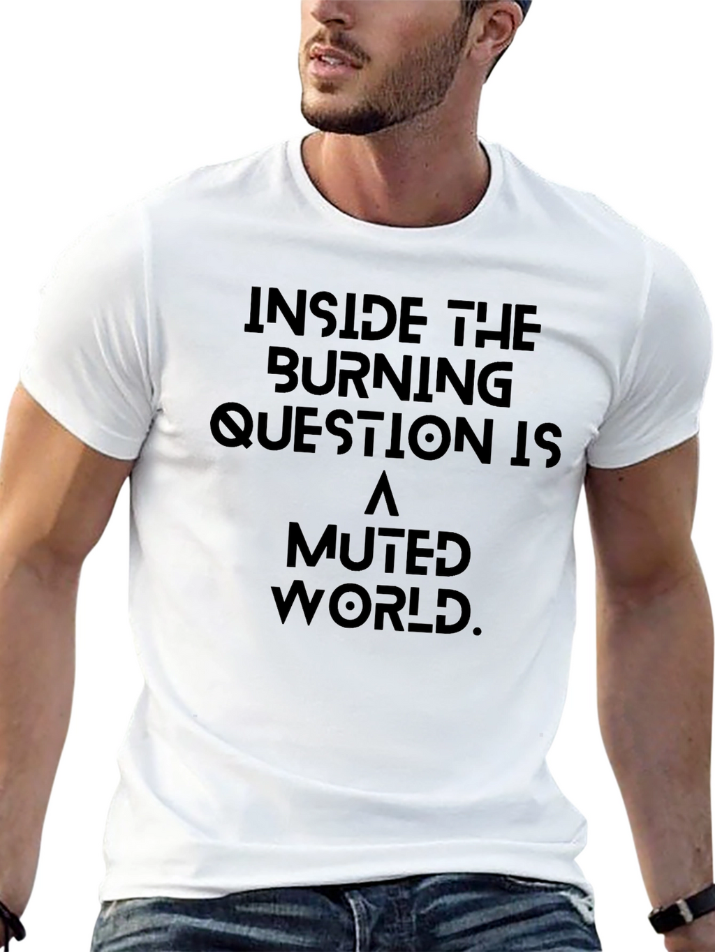 Burning Question T-Shirt - Muted World Graphic Tee
