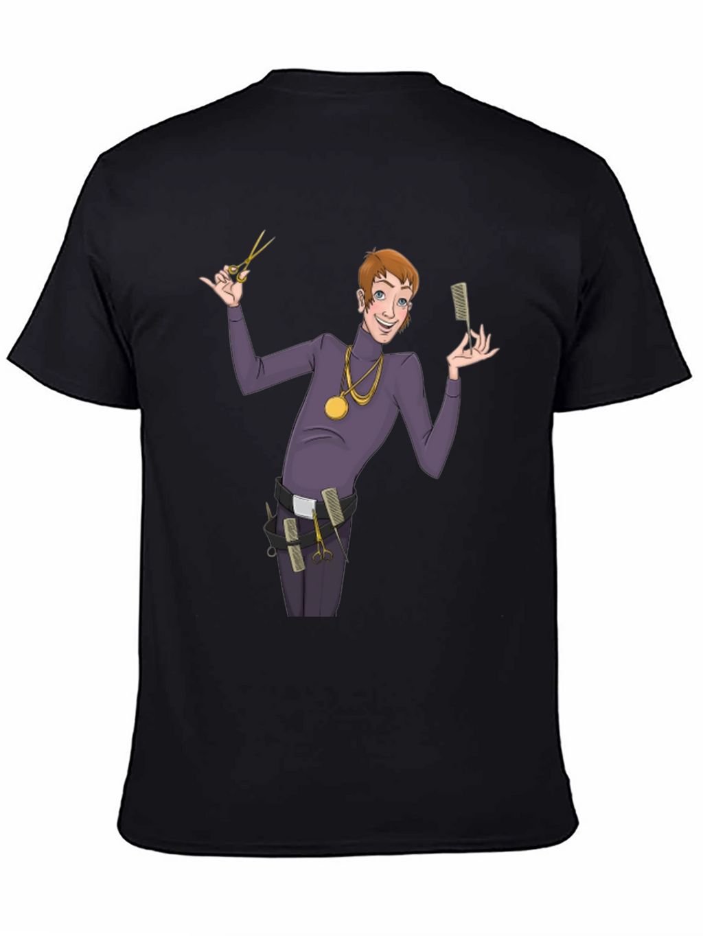 Barber Cartoon Graphic T-Shirt