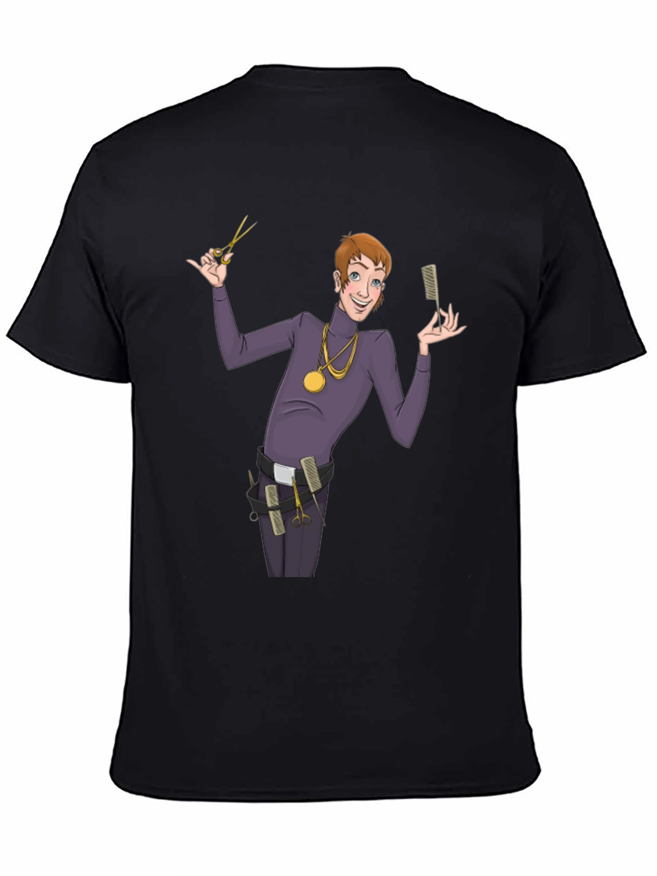 Barber Cartoon Graphic T-Shirt