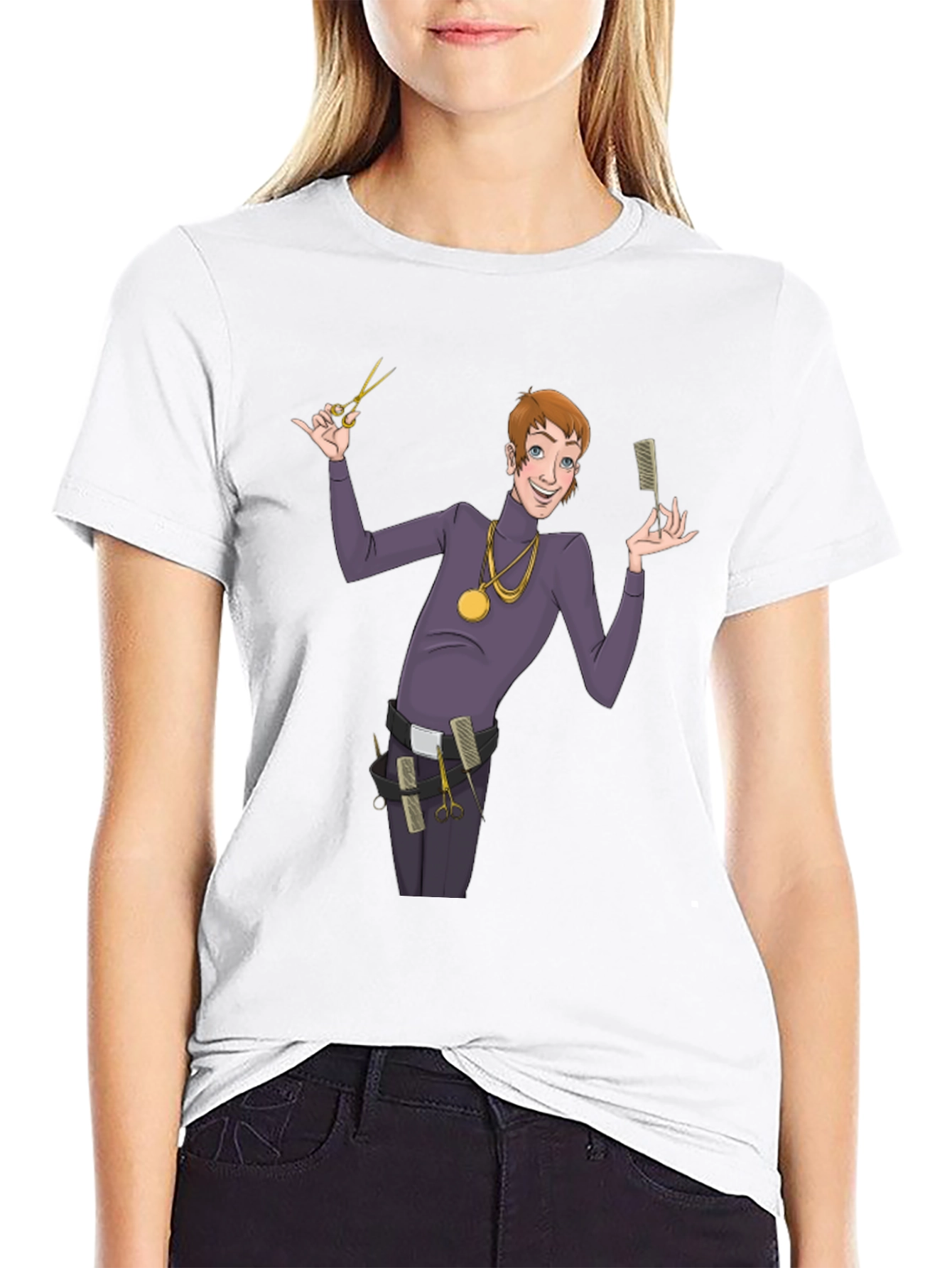 Barber Cartoon Graphic T-Shirt