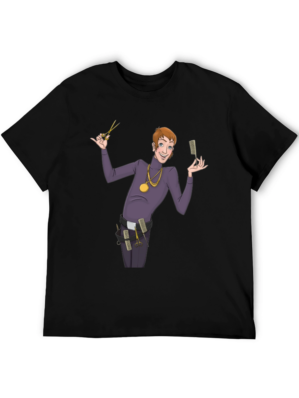 Barber Cartoon Graphic T-Shirt