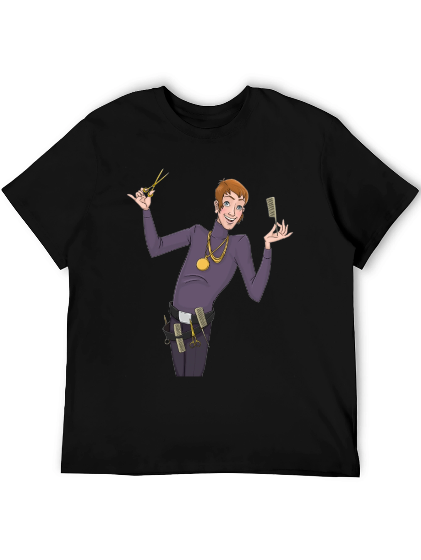 Barber Cartoon Graphic T-Shirt