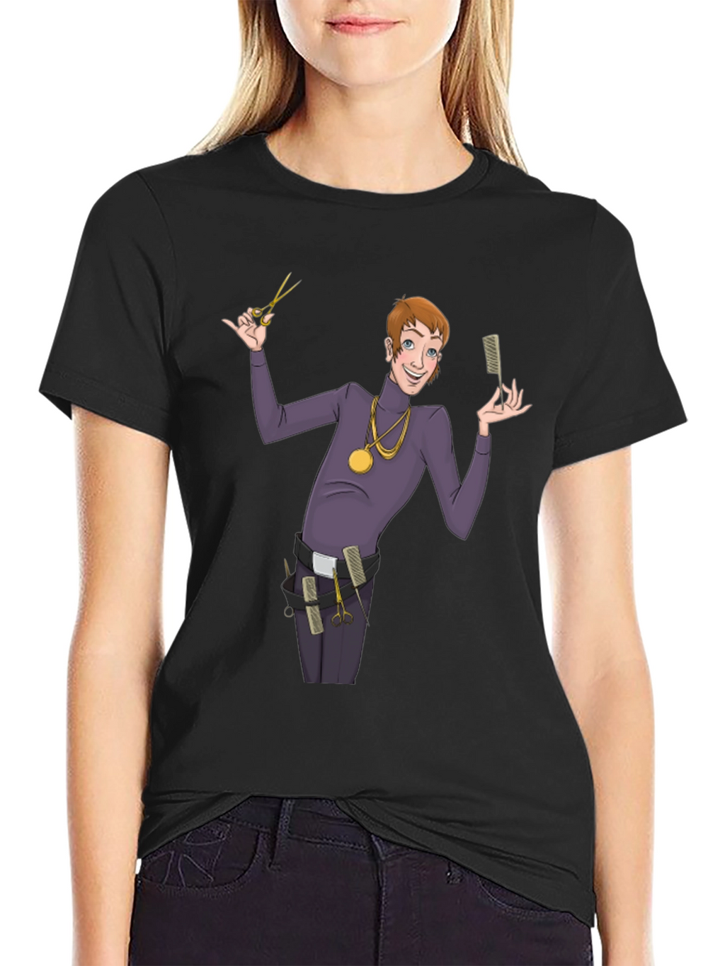 Barber Cartoon Graphic T-Shirt
