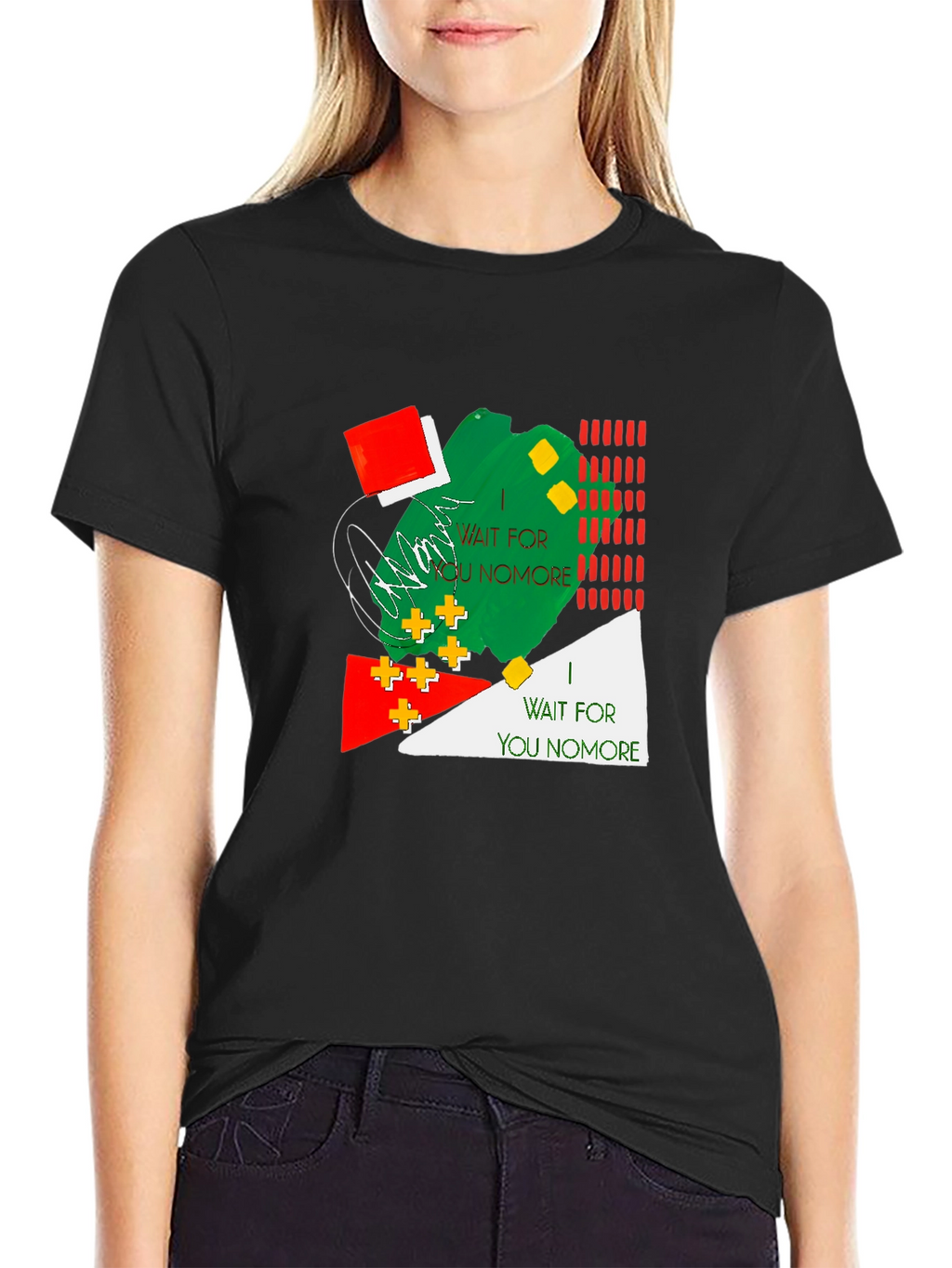 Abstract Design Mens Black T-Shirt