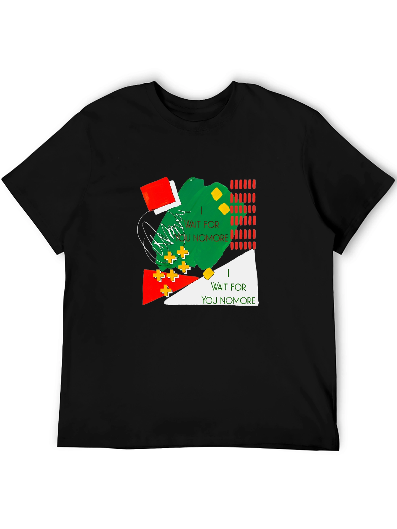 Abstract Design Mens Black T-Shirt