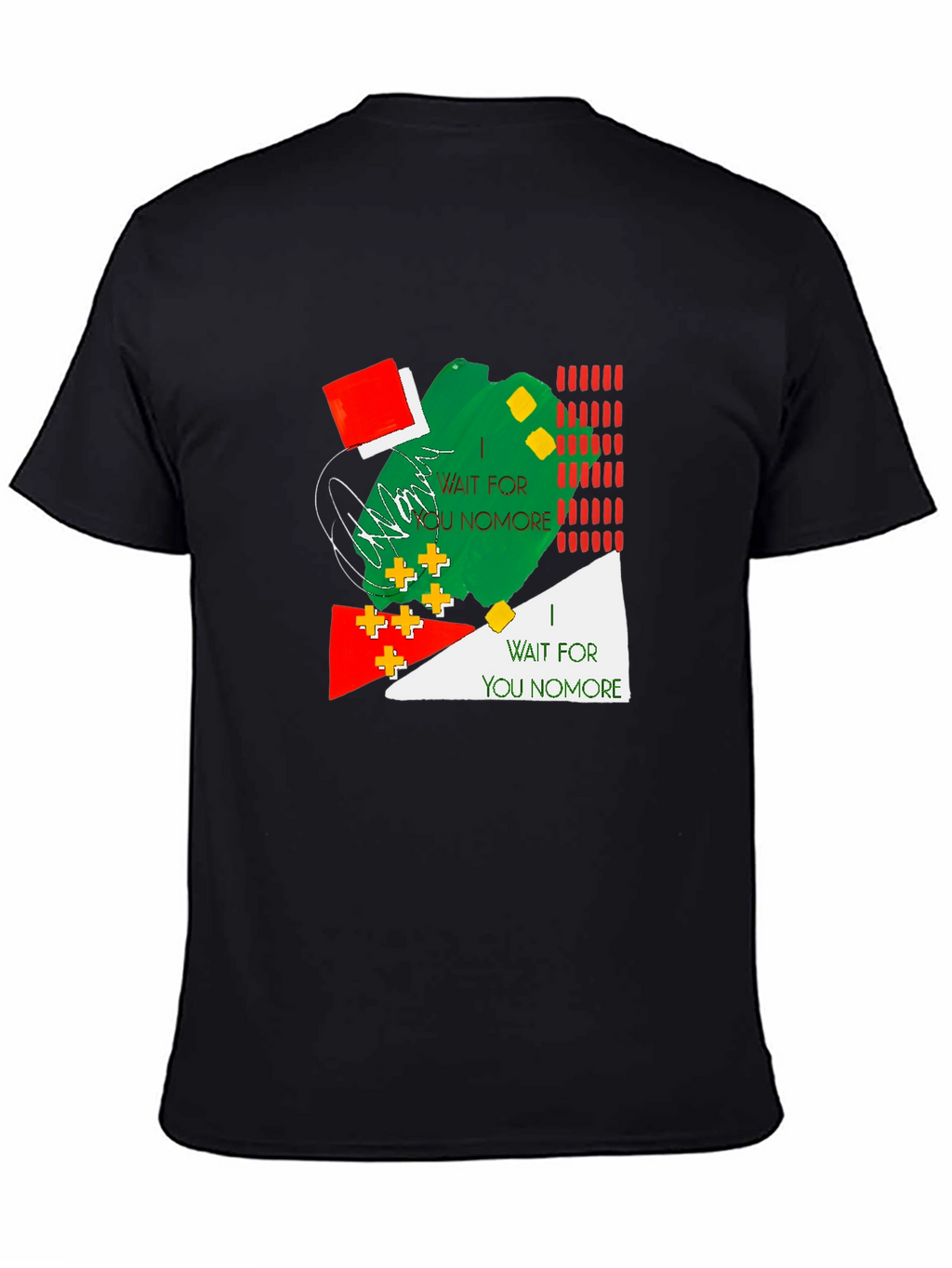 Abstract Design Mens Black T-Shirt