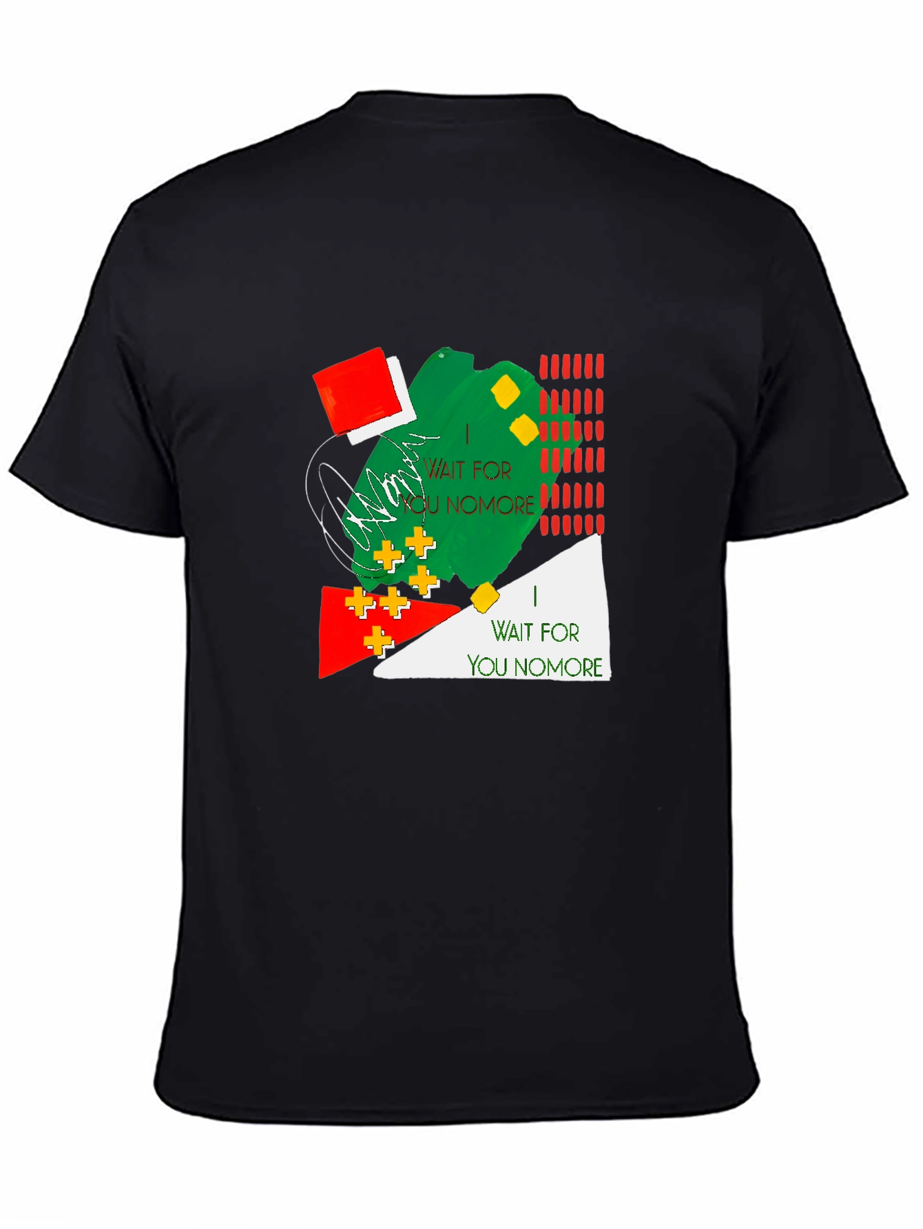 Abstract Design Mens Black T-Shirt