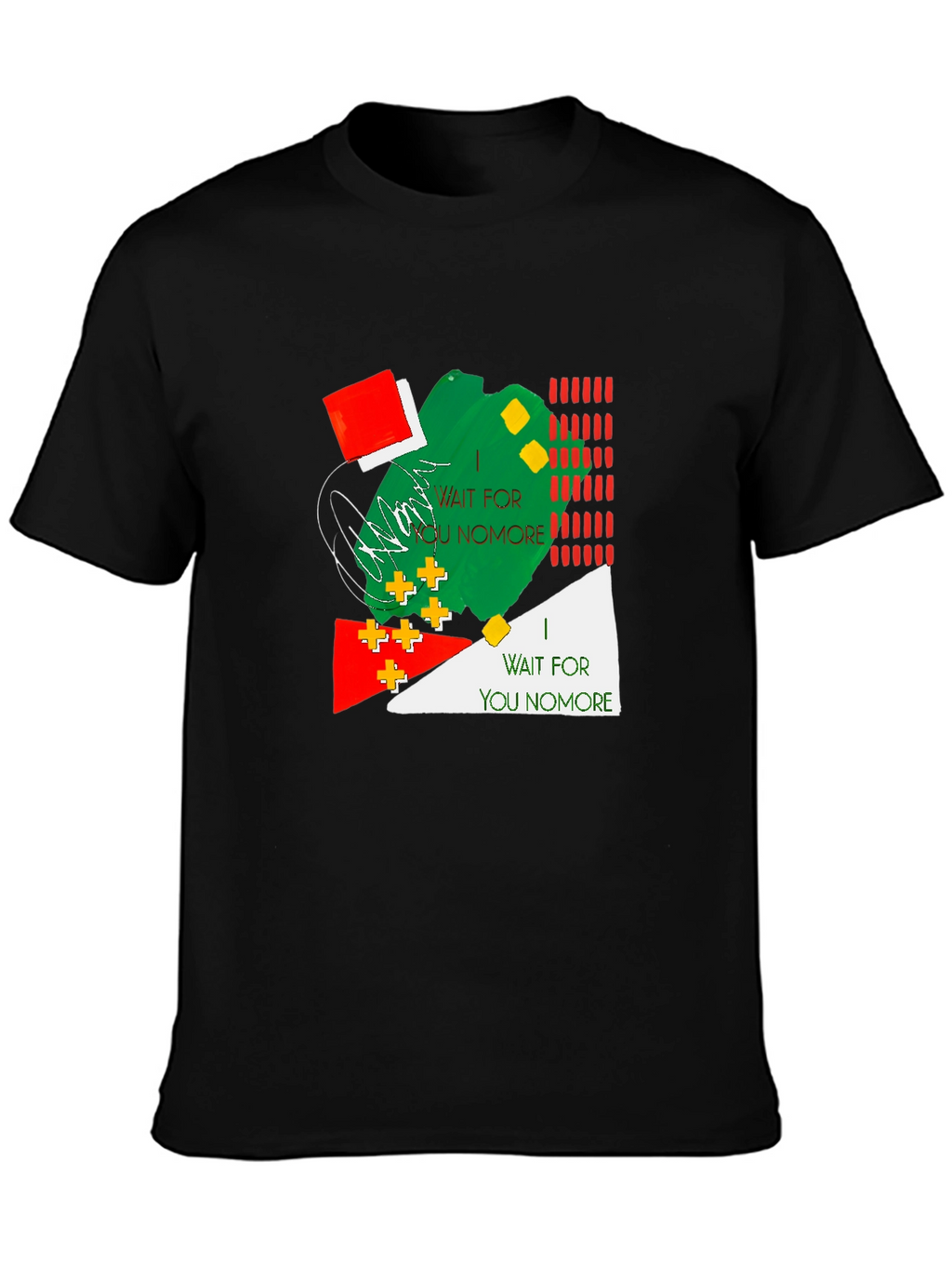 Abstract Design Mens Black T-Shirt
