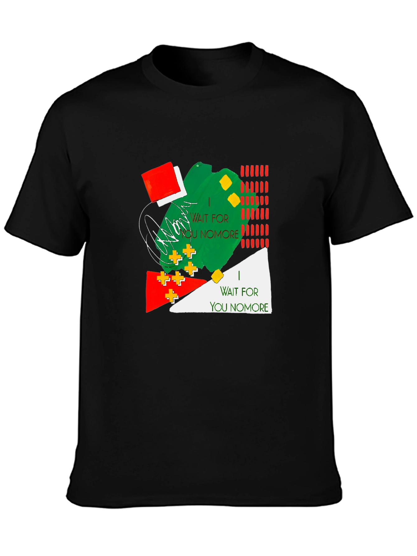 Abstract Design Mens Black T-Shirt