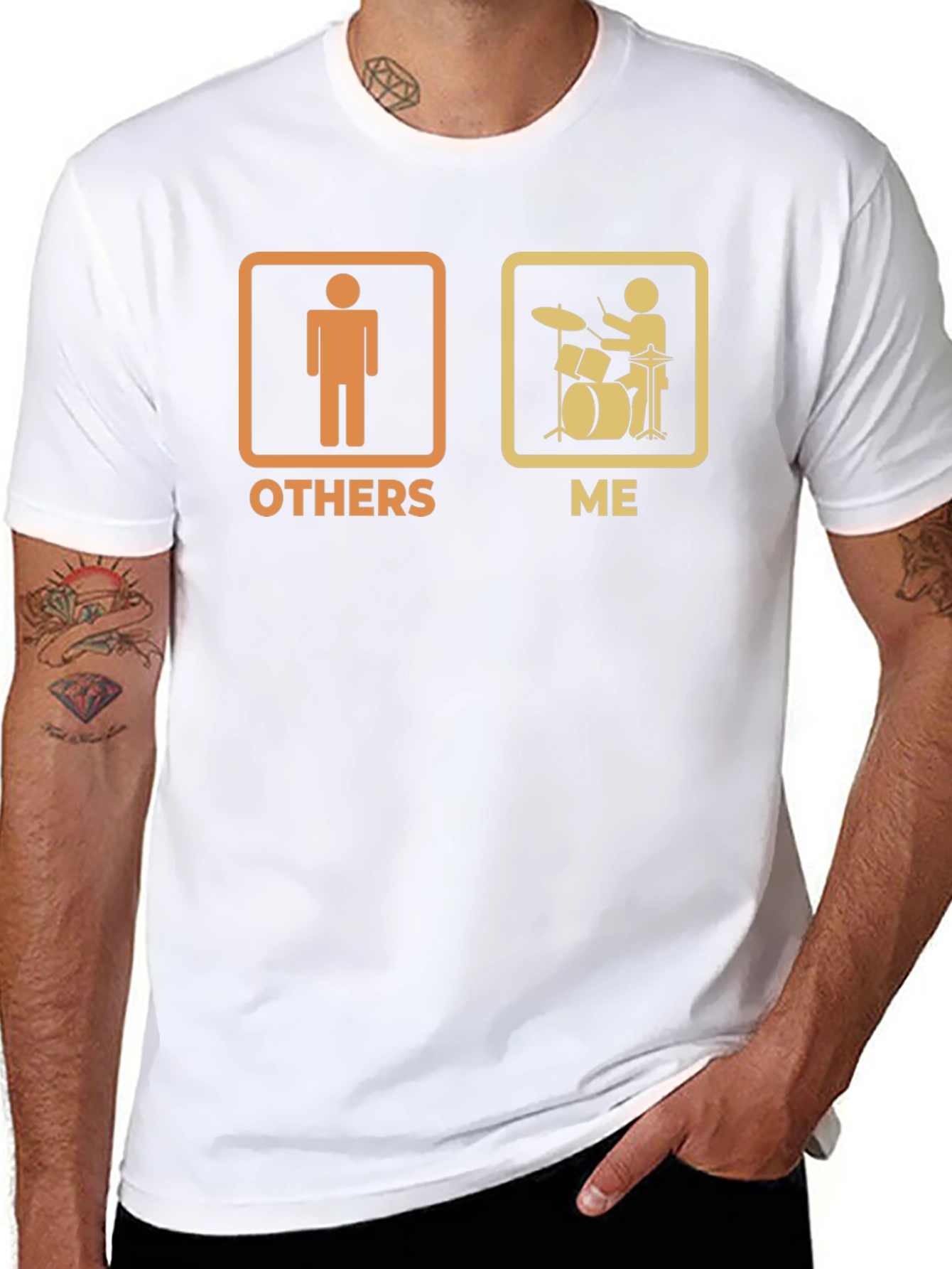 Funny Drummer T-Shirt - Others vs. Me Black Tee