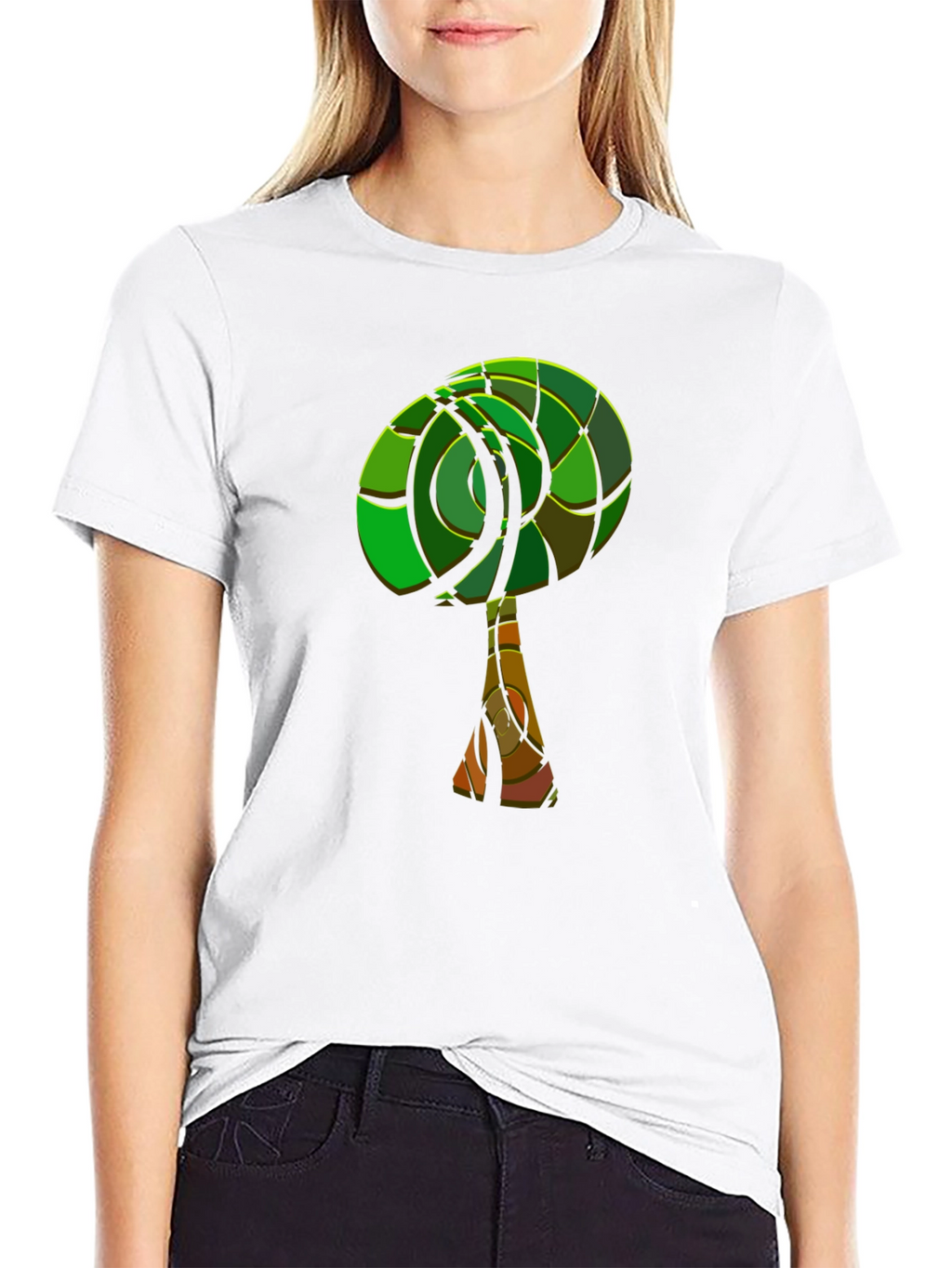 Abstract Tree Graphic Tee - Modern Style
