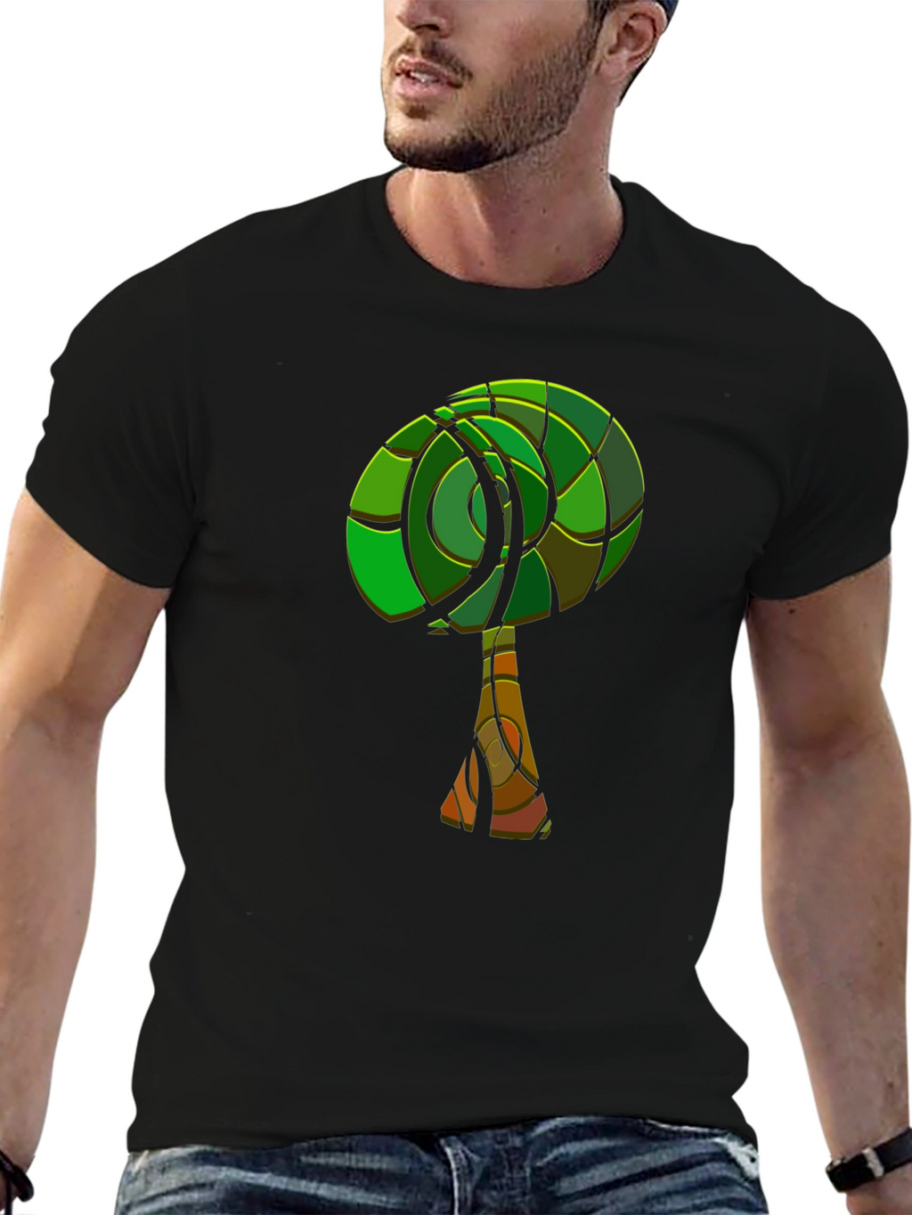 Abstract Tree Graphic Tee - Modern Style