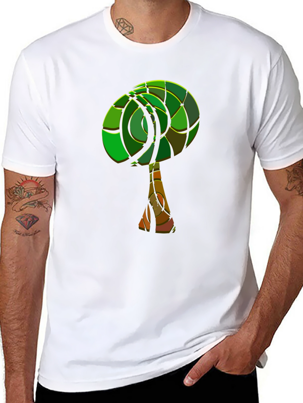 Abstract Tree Graphic Tee - Modern Style