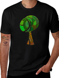 Abstract Tree Graphic Tee - Modern Style