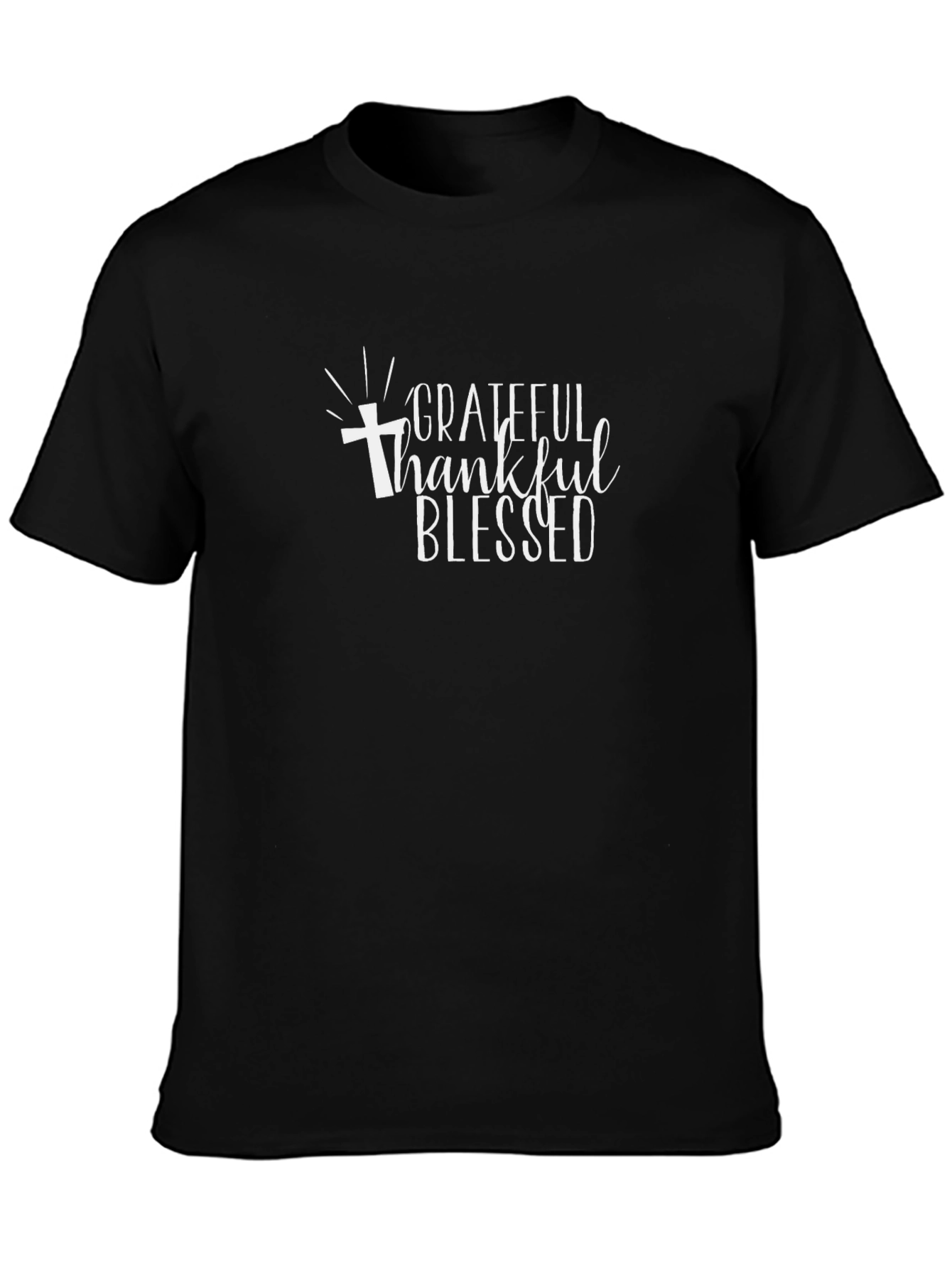 Grateful Thankful Blessed Black T-Shirt