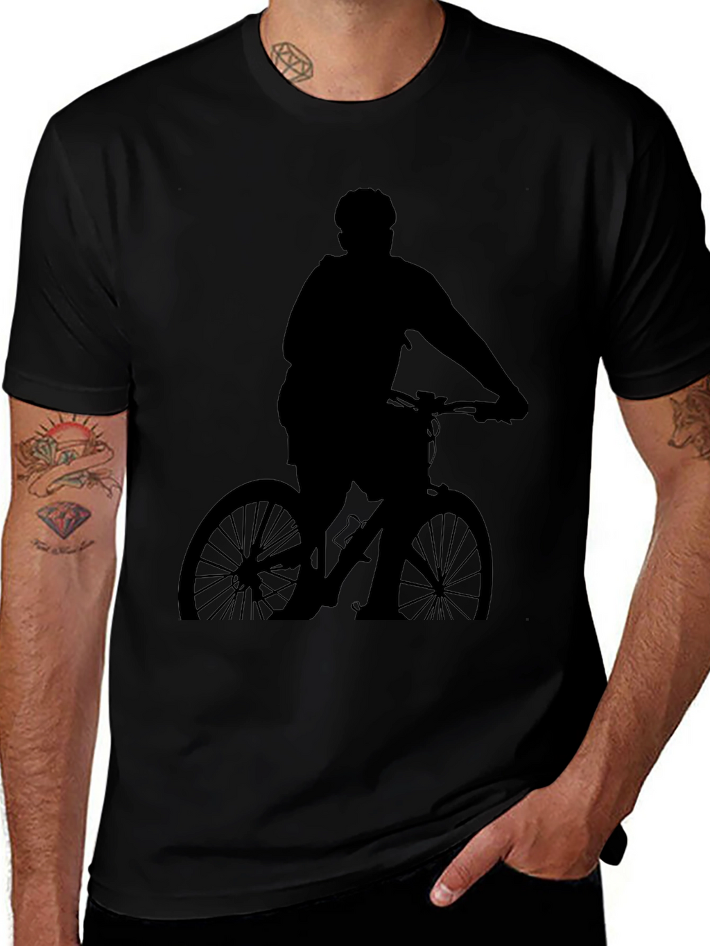 Mountain Biker Silhouette T-Shirt - Black