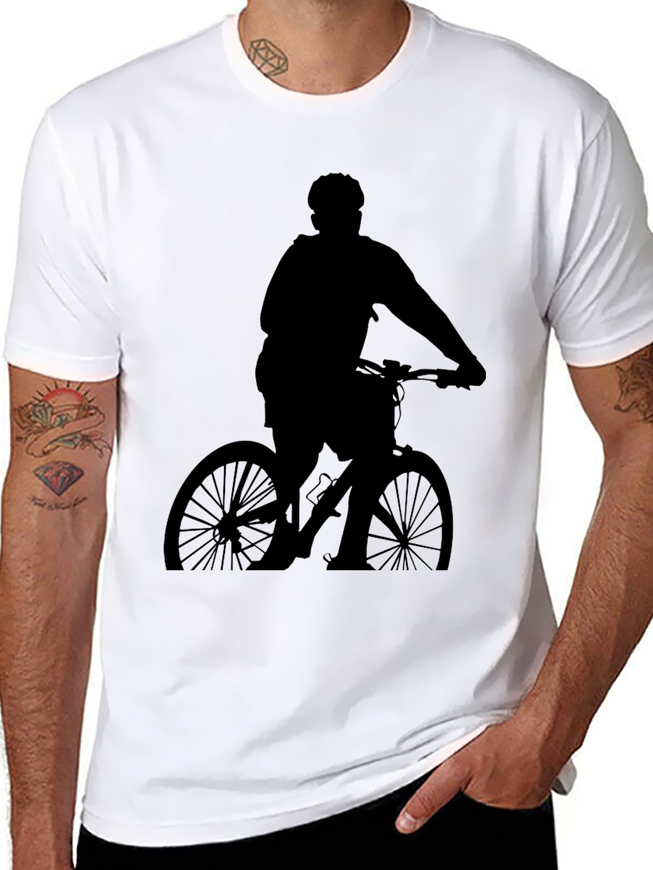 Mountain Biker Silhouette T-Shirt - Black