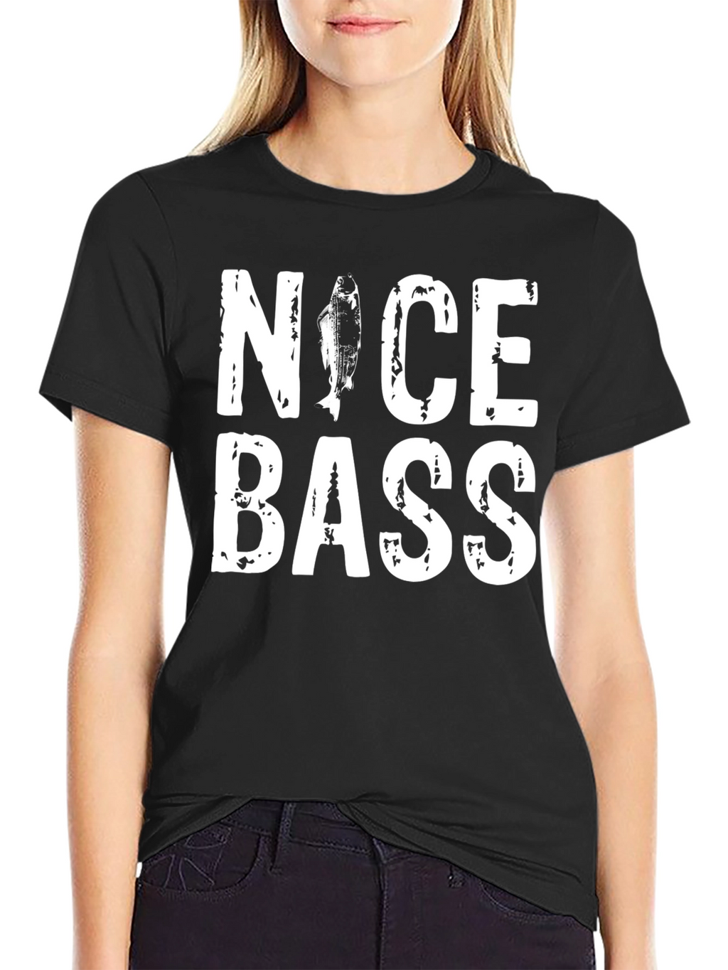 Nice Bass Graphic T-Shirt - Fishing Humor Tee