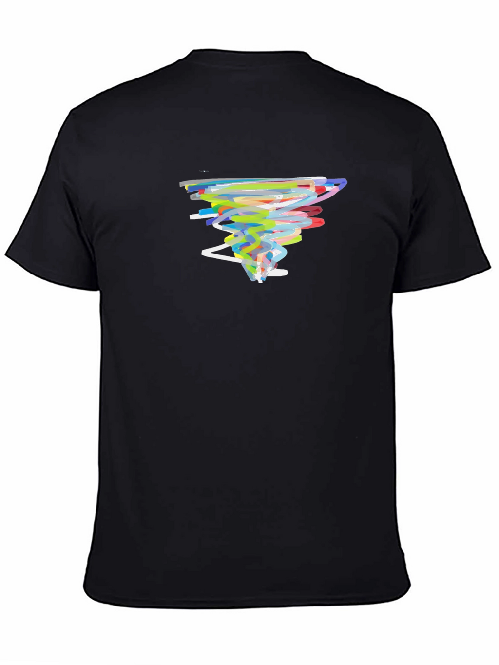 Abstract Tornado Graphic Black T-Shirt