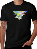 Abstract Tornado Graphic Black T-Shirt
